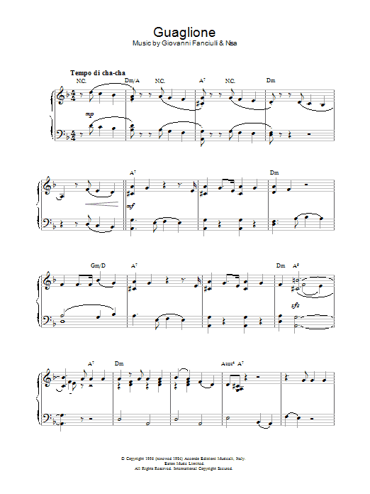 Perez Prado Guaglione Sheet Music Notes & Chords for Alto Saxophone - Download or Print PDF