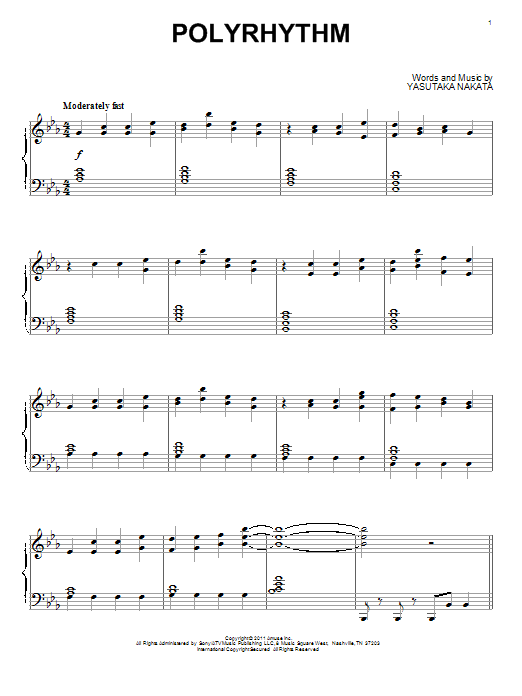 Perfume Polyrhythm Sheet Music Notes & Chords for Piano - Download or Print PDF