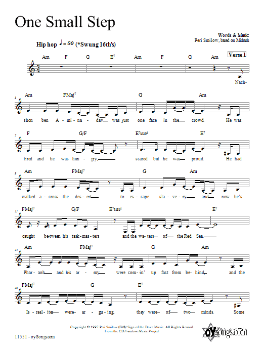 Peri Smilow One Small Step Sheet Music Notes & Chords for Melody Line, Lyrics & Chords - Download or Print PDF