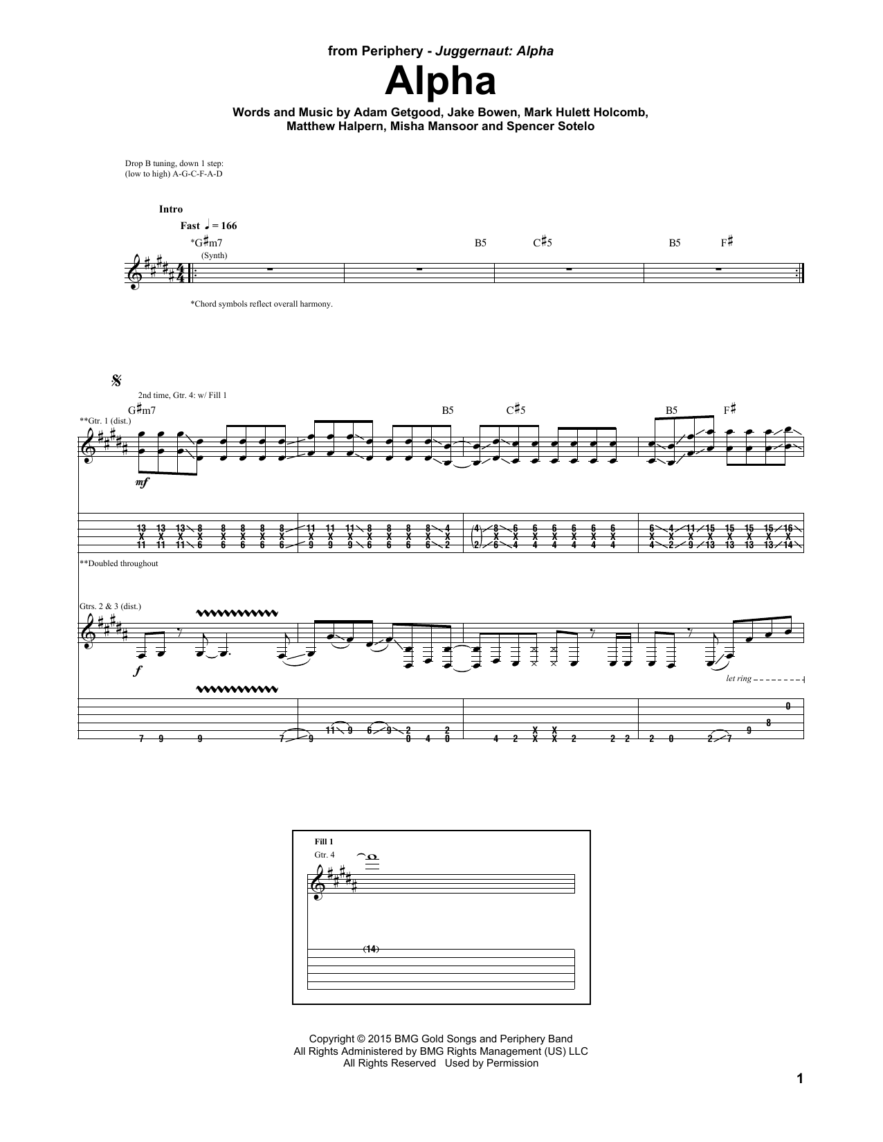 Periphery Alpha Sheet Music Notes & Chords for Guitar Tab - Download or Print PDF