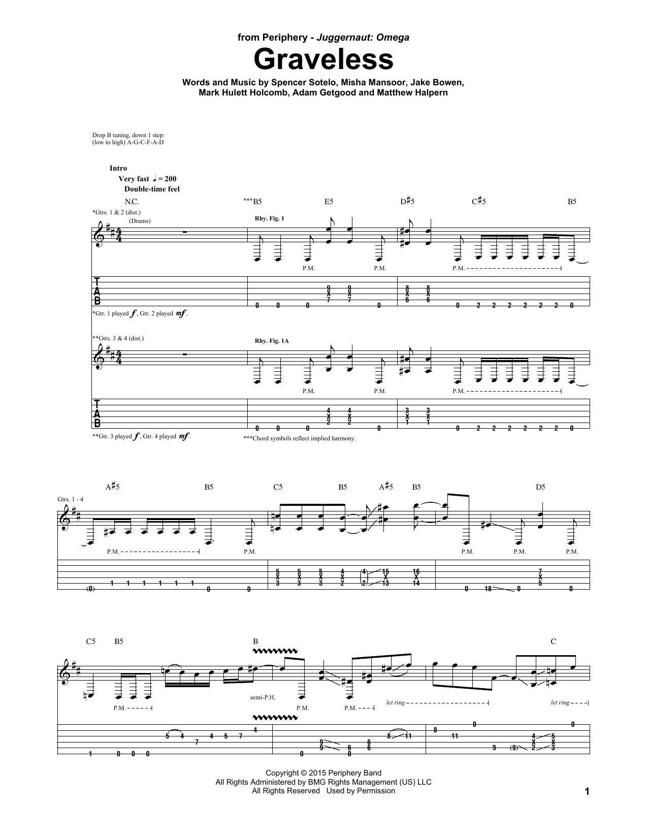 Periphery Graveless Sheet Music Notes & Chords for Guitar Tab - Download or Print PDF