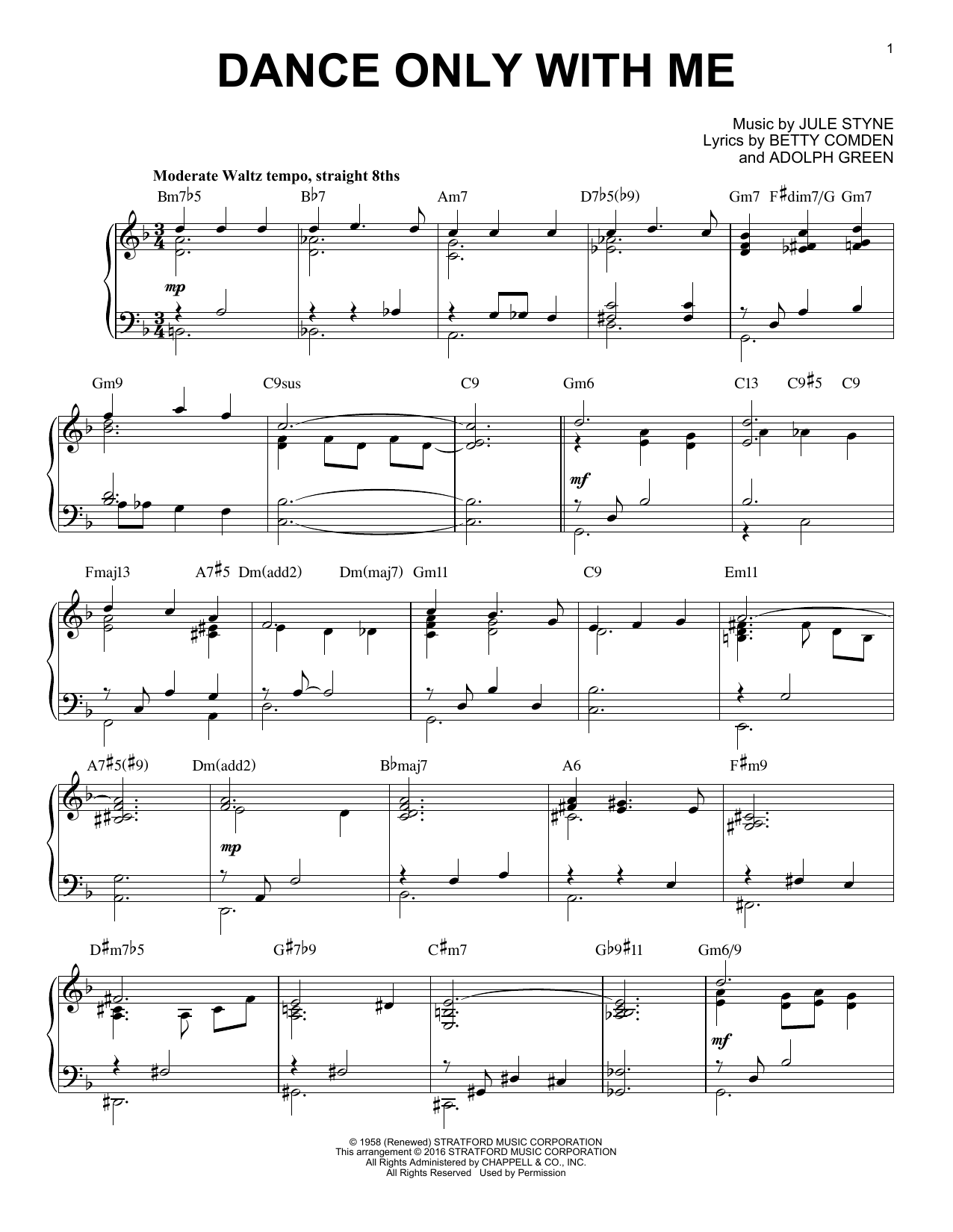 Perry Como Dance Only With Me [Jazz version] (arr. Brent Edstrom) Sheet Music Notes & Chords for Piano - Download or Print PDF
