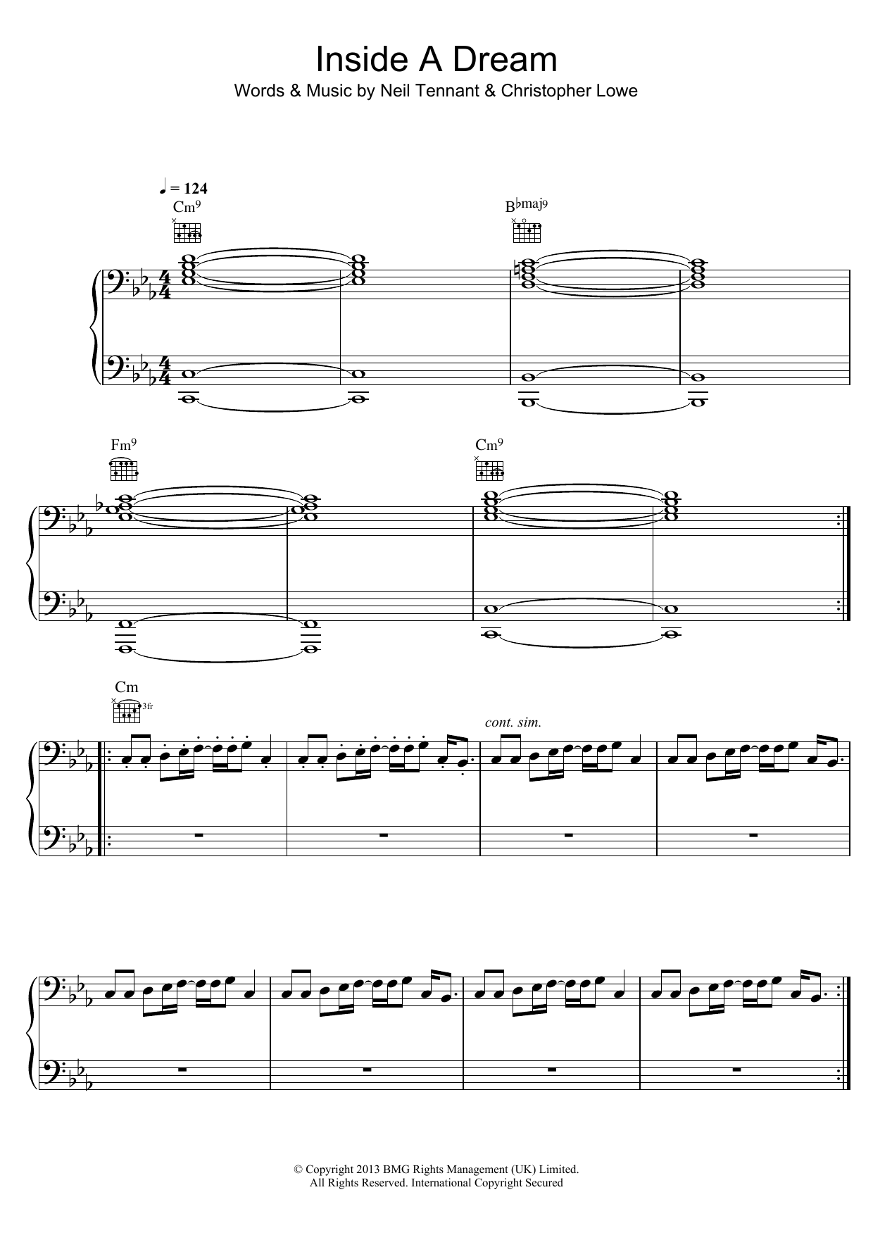 Pet Shop Boys Inside A Dream Sheet Music Notes & Chords for Piano, Vocal & Guitar (Right-Hand Melody) - Download or Print PDF