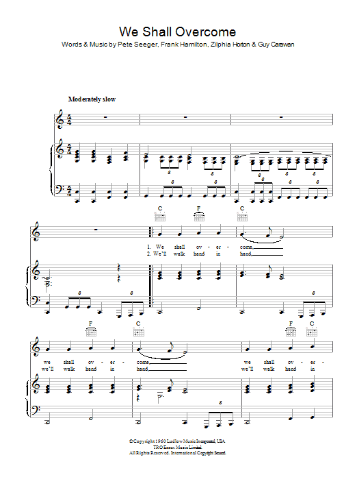 Pete Seeger We Shall Overcome Sheet Music Notes & Chords for Ukulele - Download or Print PDF
