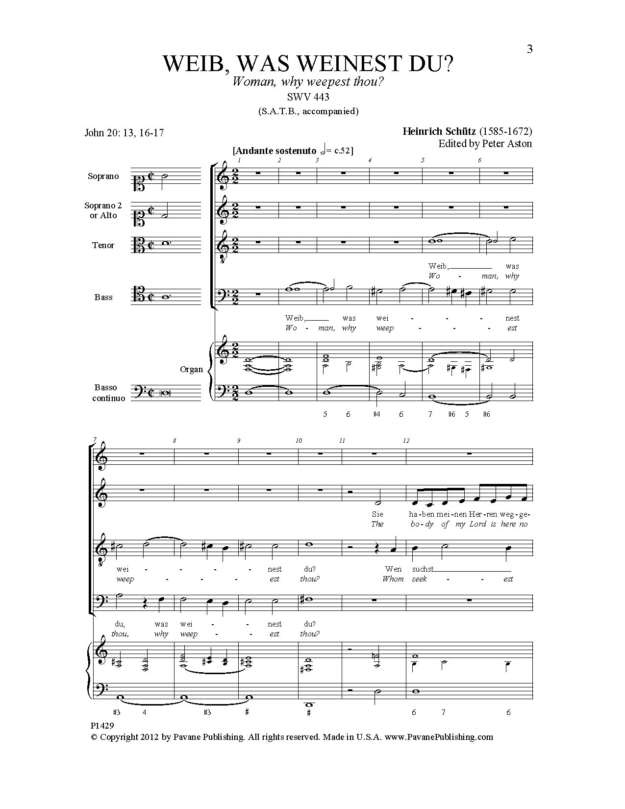 Peter Aston Weib, Was Weinest Du? Sheet Music Notes & Chords for Choral - Download or Print PDF