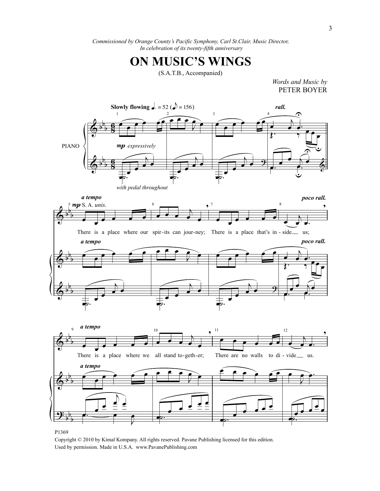 Peter Boyer On Music's Wings Sheet Music Notes & Chords for SATB Choir - Download or Print PDF