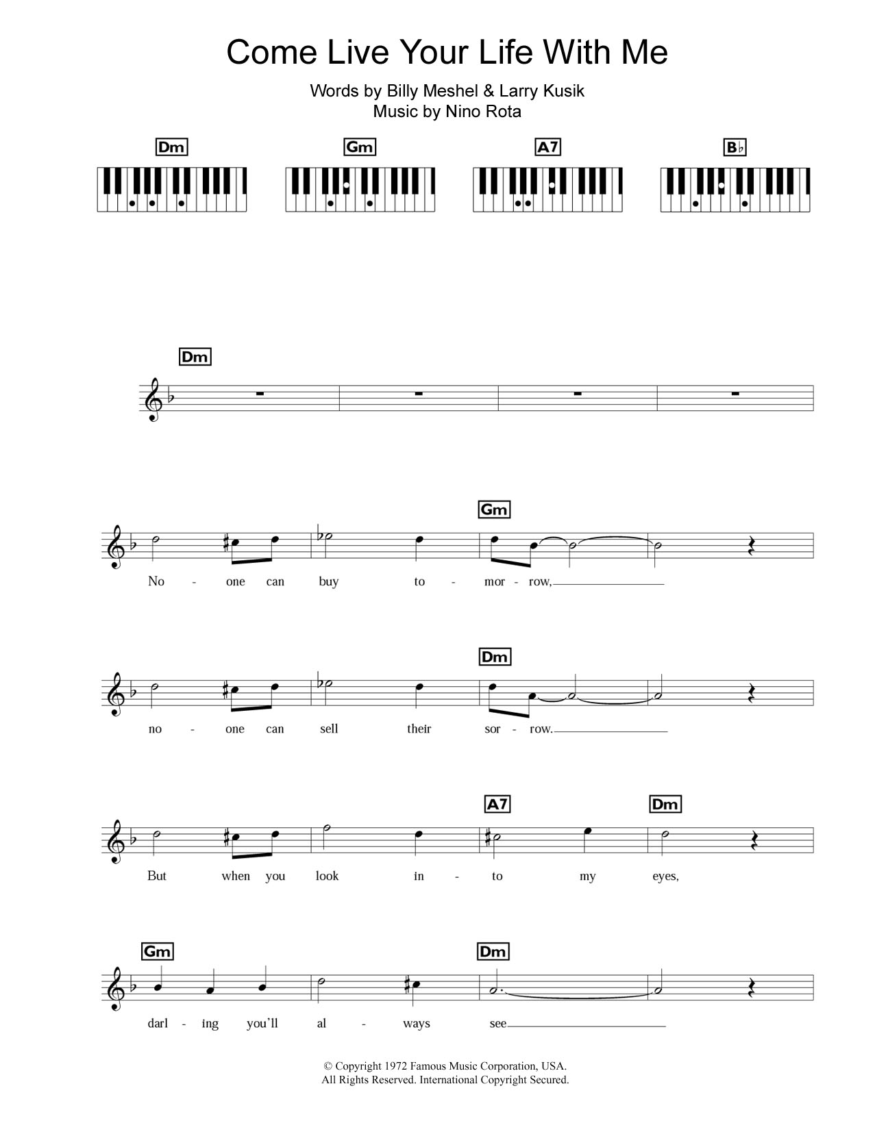 Peter Cincotti Come Live Your Life With Me Sheet Music Notes & Chords for Piano Chords/Lyrics - Download or Print PDF