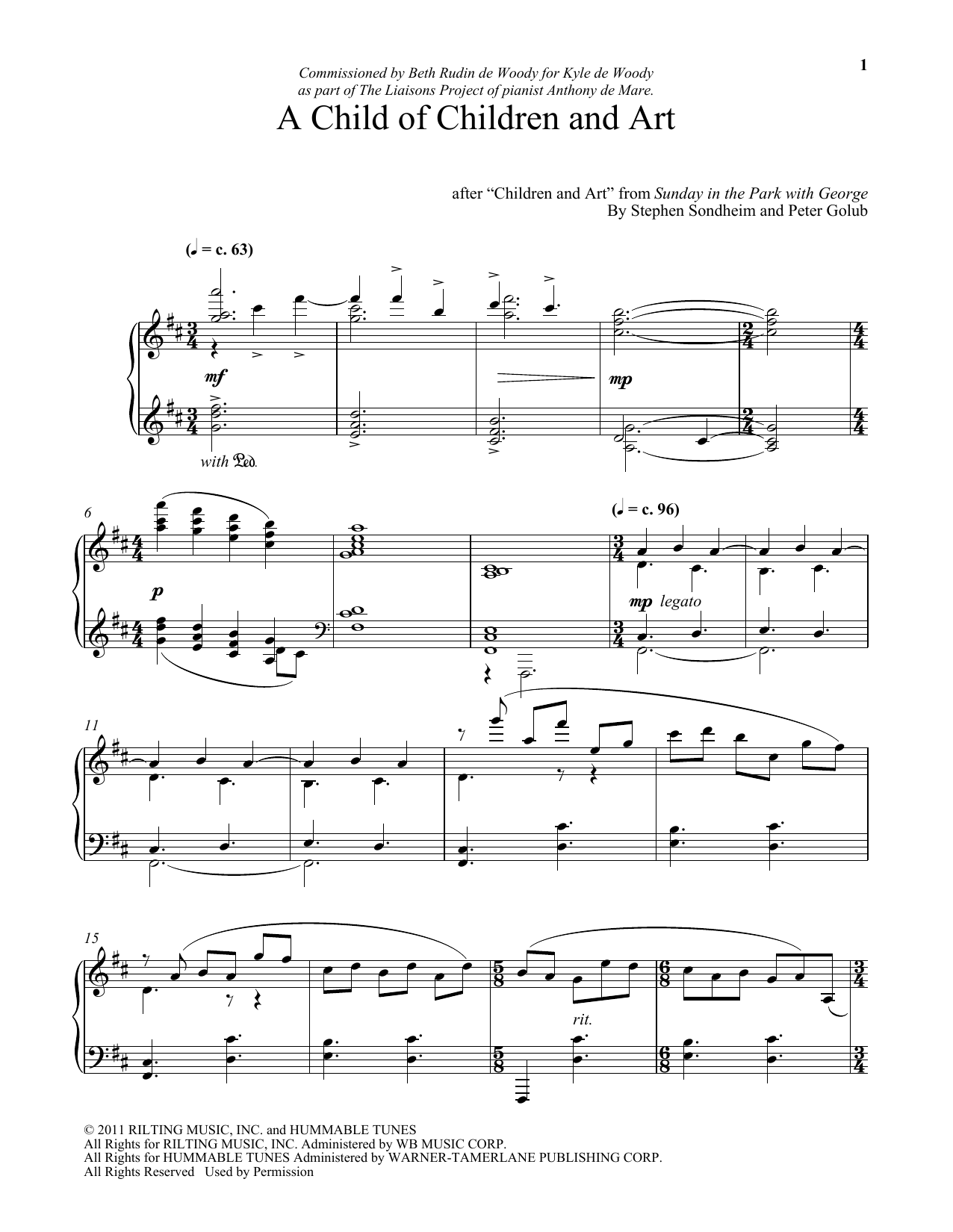 Peter Golub A Child Of Children And Art Sheet Music Notes & Chords for Piano - Download or Print PDF