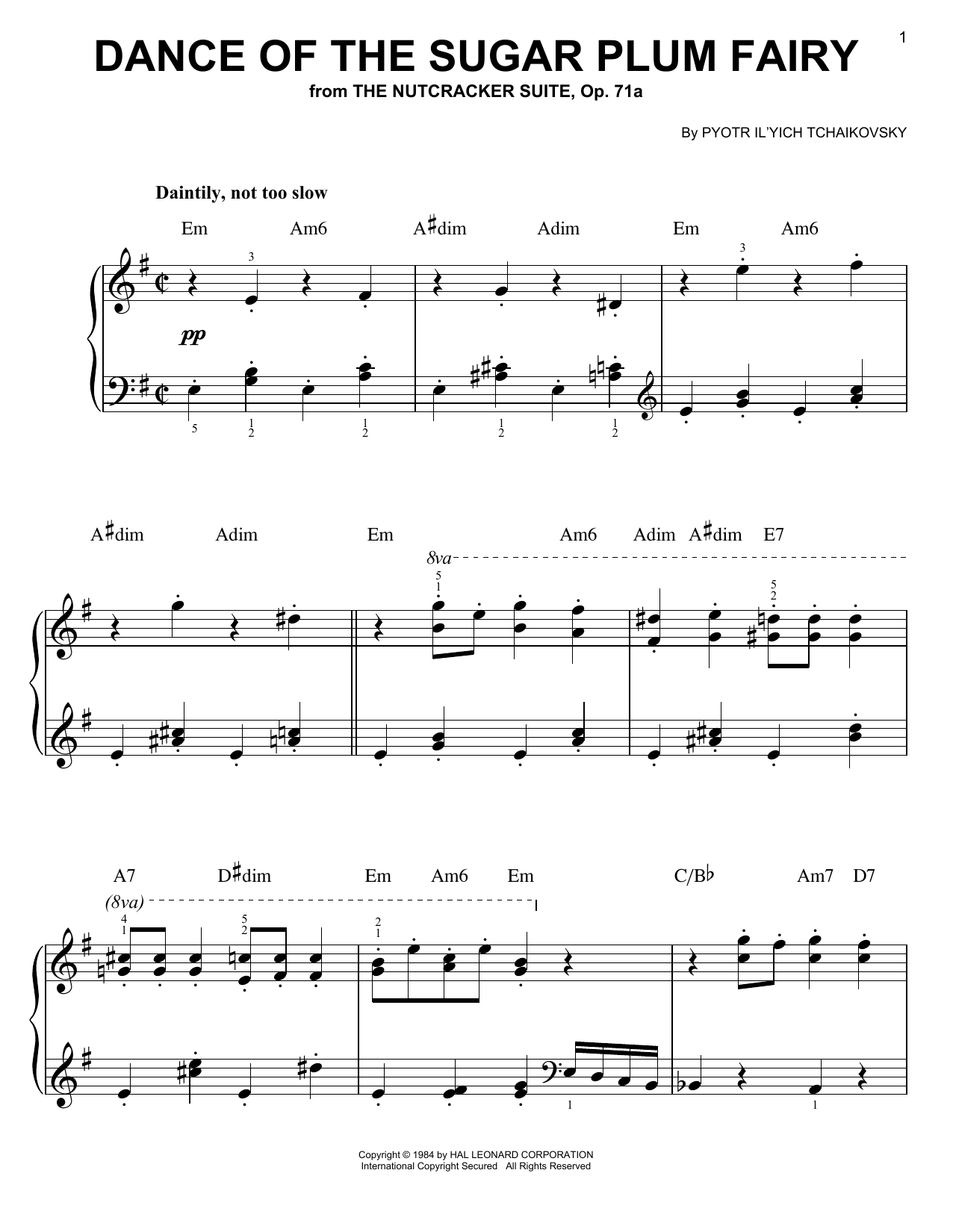 Pyotr Il'yich Tchaikovsky Dance Of The Sugar Plum Fairy Sheet Music Notes & Chords for Educational Piano - Download or Print PDF
