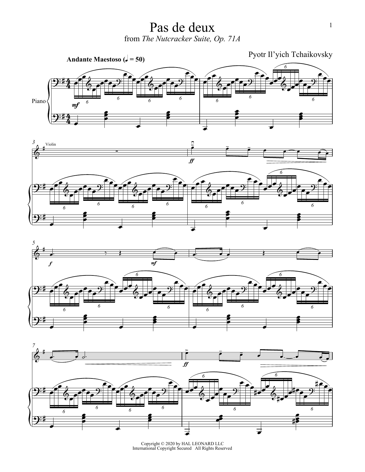Pyotr Il'yich Tchaikovsky Pas de deux (from The Nutcracker) Sheet Music Notes & Chords for French Horn Solo - Download or Print PDF