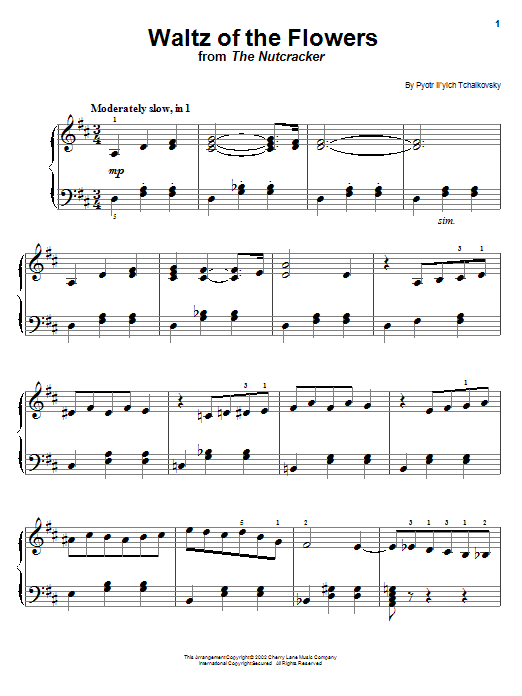 Pyotr Il'yich Tchaikovsky Waltz Of The Flowers (from The Nutcracker Suite) Sheet Music Notes & Chords for Easy Piano - Download or Print PDF