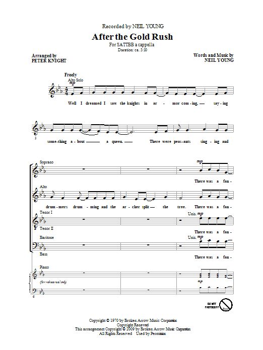 Peter Knight After The Gold Rush Sheet Music Notes & Chords for SATB - Download or Print PDF