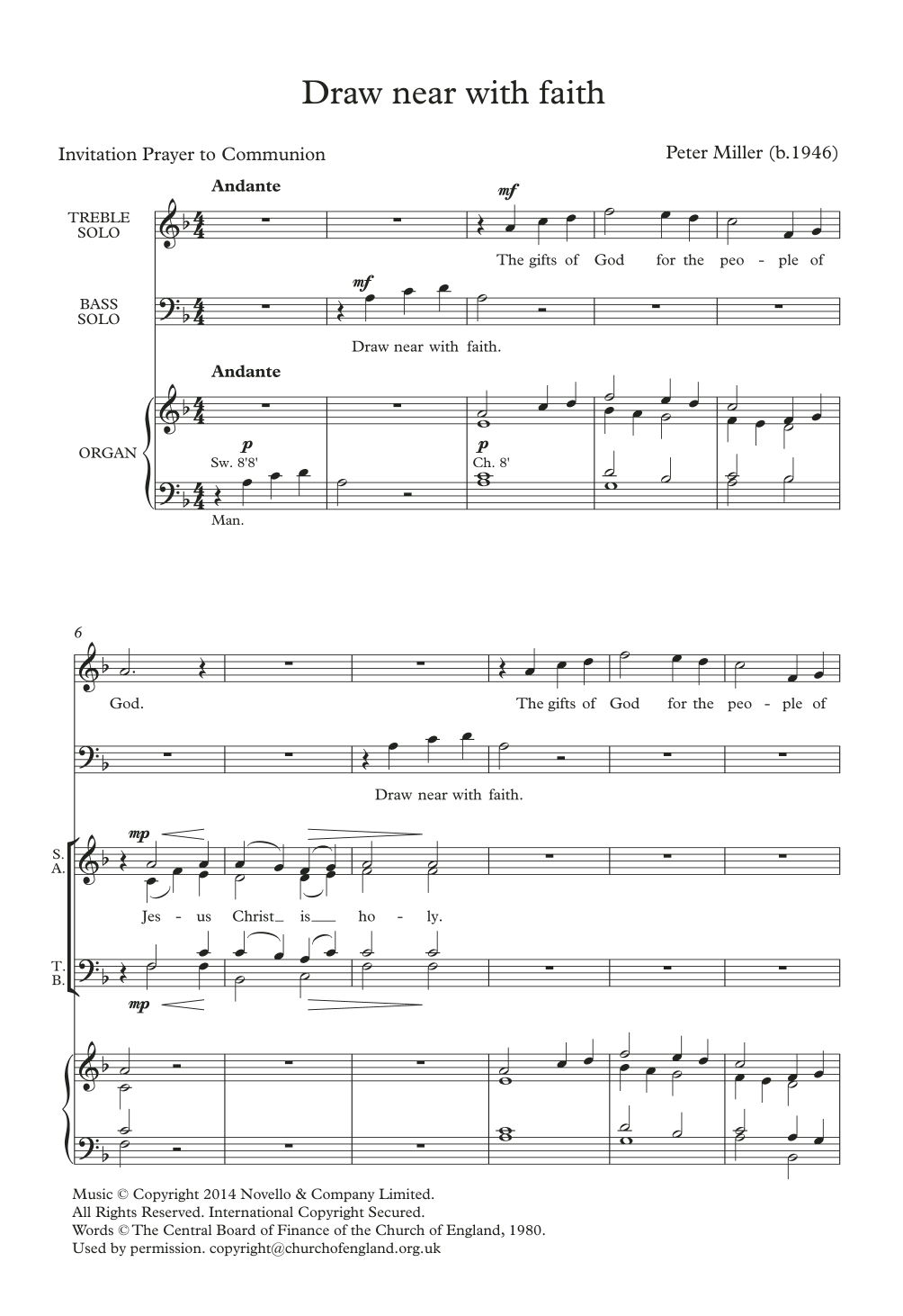 Peter Miller Draw Near With Faith Sheet Music Notes & Chords for Choir - Download or Print PDF