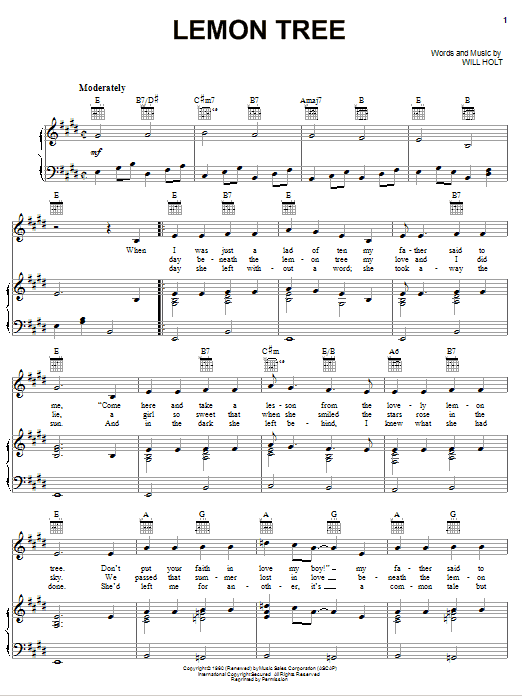 Peter, Paul & Mary Lemon Tree Sheet Music Notes & Chords for Ukulele - Download or Print PDF