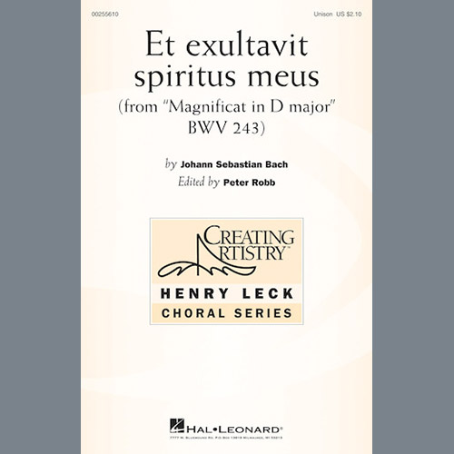 Peter Robb, Et Exultavit Spiritus Meus, Unison Choral