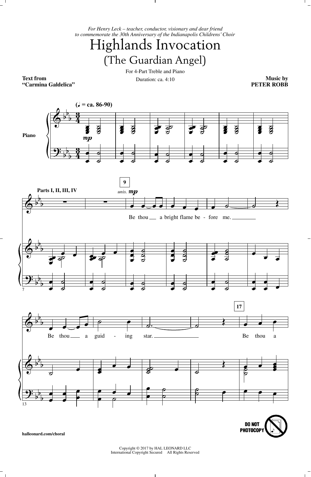 Peter Robb Highlands Invocation Sheet Music Notes & Chords for 4-Part - Download or Print PDF