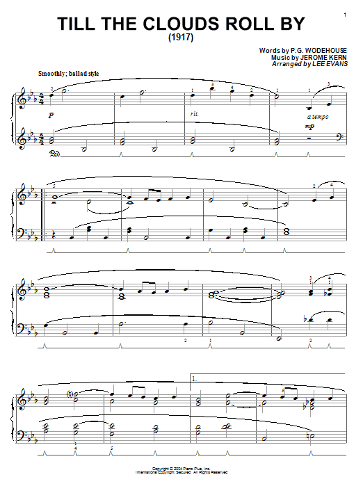 P.G. Wodehouse Till The Clouds Roll By Sheet Music Notes & Chords for Piano - Download or Print PDF