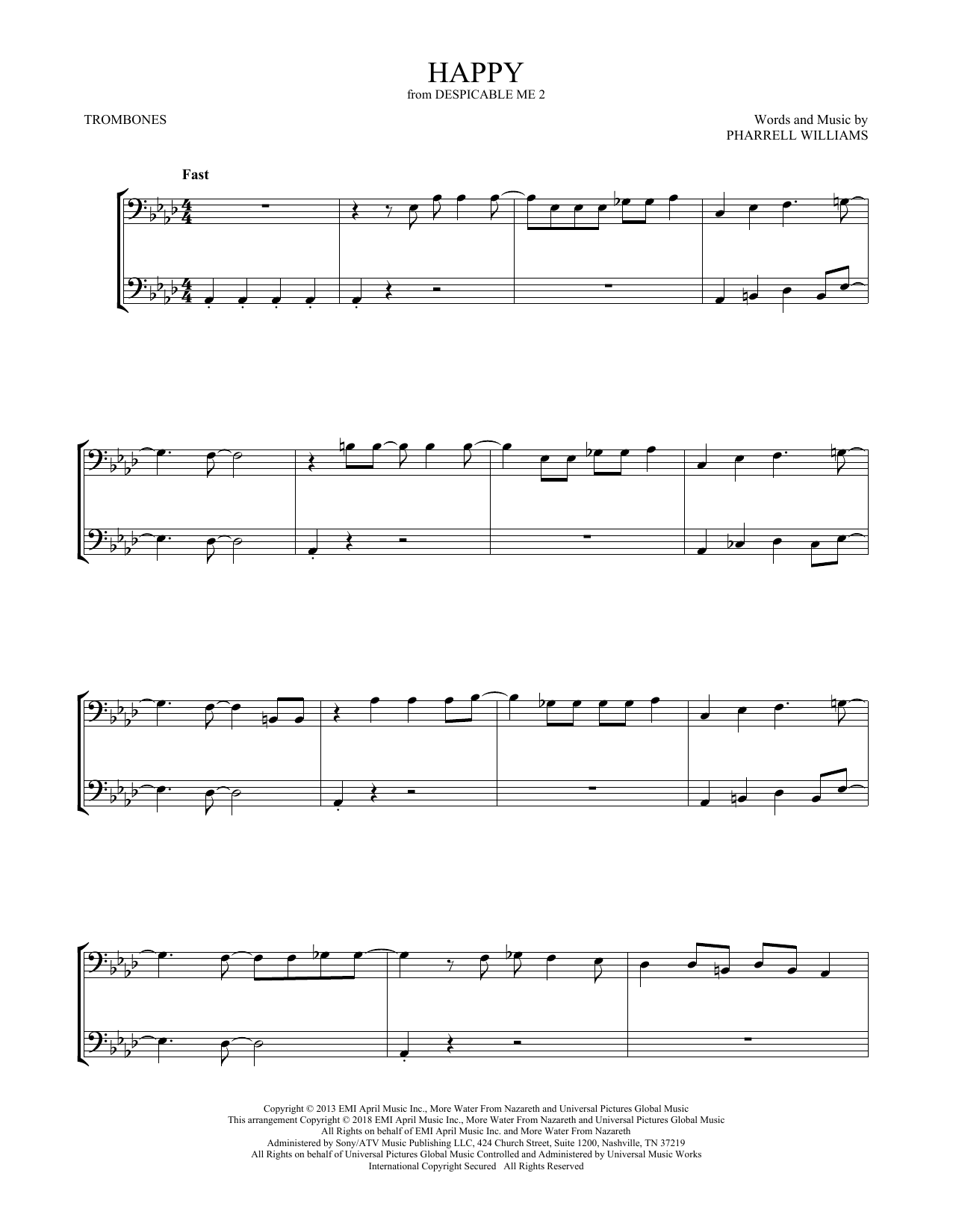 Pharrell Happy (from Despicable Me 2) Sheet Music Notes & Chords for FLTDT - Download or Print PDF