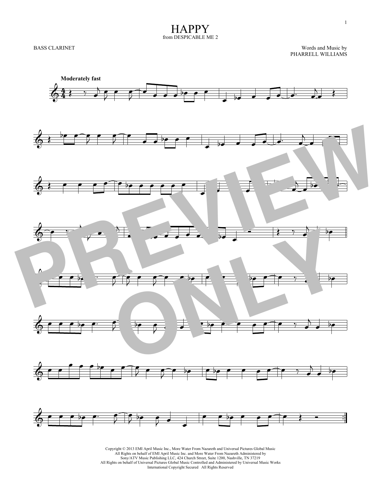 Pharrell Williams Happy (from Despicable Me 2) Sheet Music Notes & Chords for Bassoon Solo - Download or Print PDF