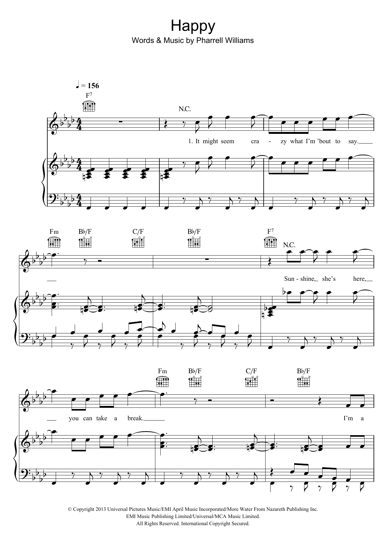 Pharrell Williams Happy Sheet Music Notes & Chords for Drums Transcription - Download or Print PDF