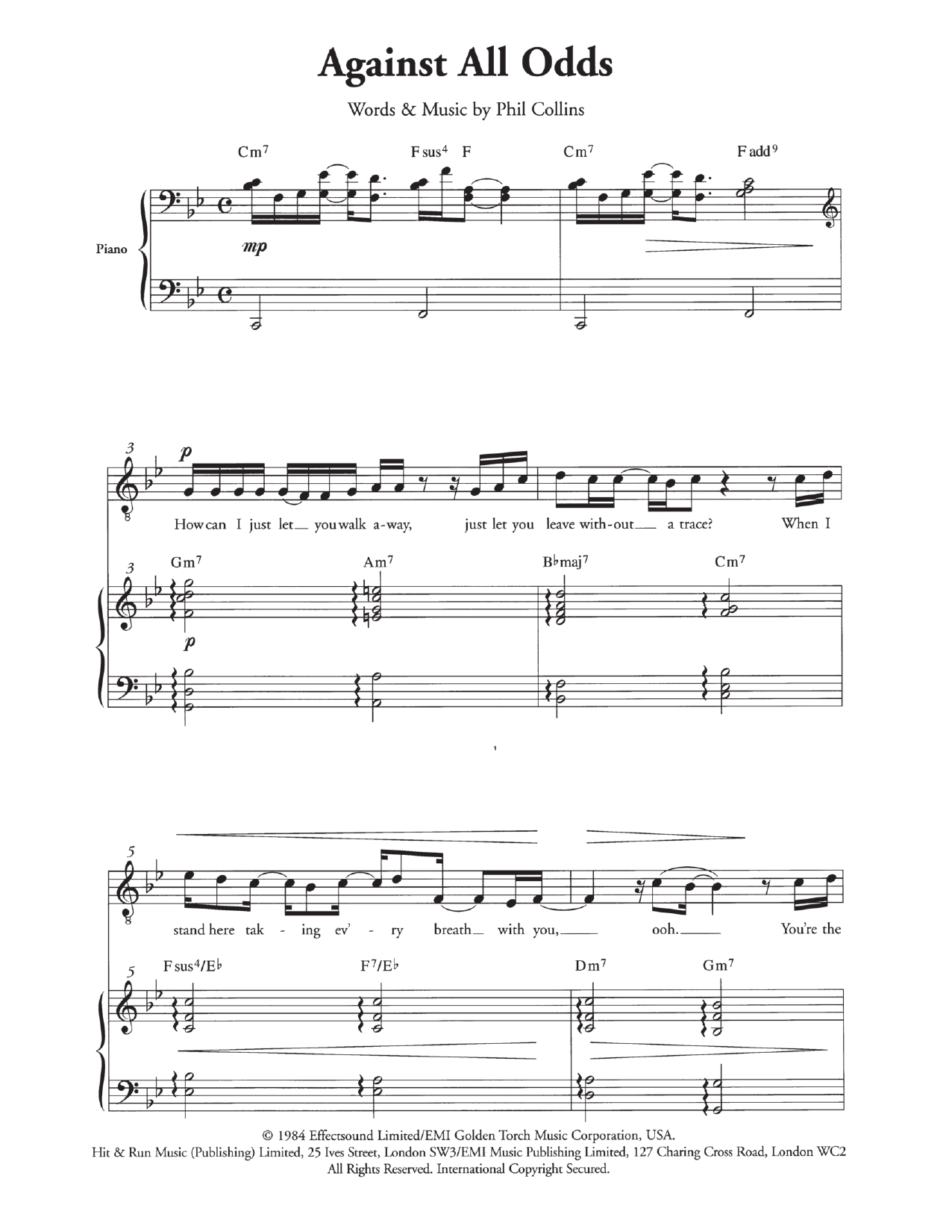 Phil Collins Against All Odds (Take A Look At Me Now) (arr. Berty Rice) Sheet Music Notes & Chords for SATB - Download or Print PDF