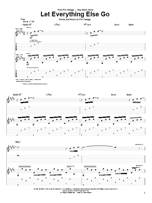 Phil Keaggy Let Everything Else Go Sheet Music Notes & Chords for Guitar Tab - Download or Print PDF