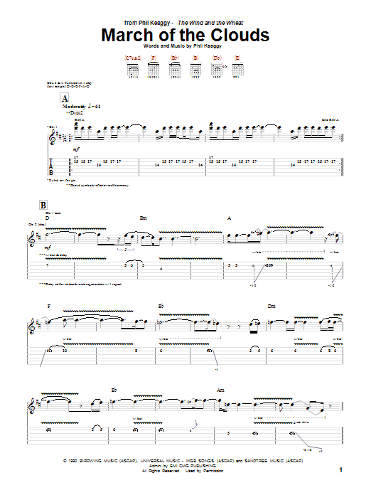 Phil Keaggy March Of The Clouds Sheet Music Notes & Chords for Guitar Tab - Download or Print PDF Phil Keaggy March Of The Clouds Sheet Music Notes & Chords for Guitar Tab - Download or Print PDF