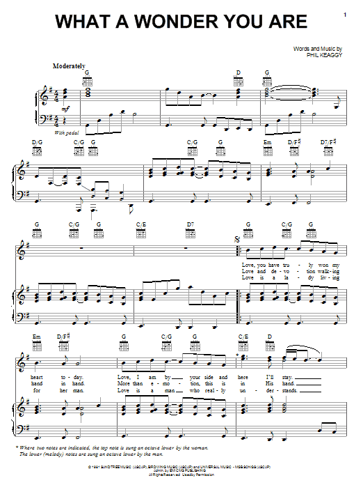 Phil Keaggy What A Wonder You Are Sheet Music Notes & Chords for Piano, Vocal & Guitar (Right-Hand Melody) - Download or Print PDF Phil Keaggy What A Wonder You Are Sheet Music Notes & Chords for Piano, Vocal & Guitar (Right-Hand Melody) - Download or Print PDF