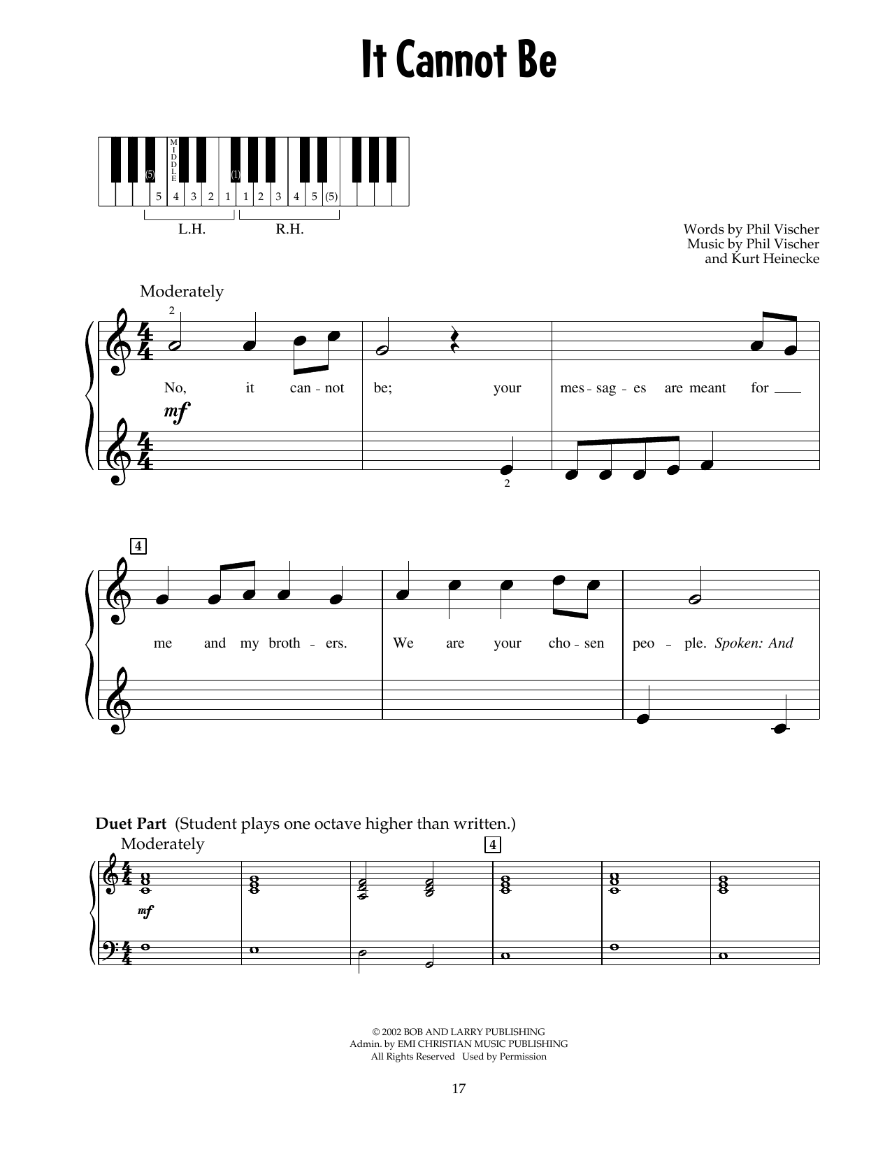 Phil Vischer It Cannot Be (from Jonah - A VeggieTales Movie) Sheet Music Notes & Chords for 5-Finger Piano - Download or Print PDF