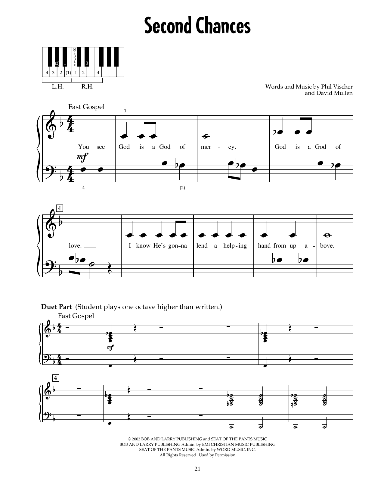Phil Vischer Second Chances (from Jonah - A VeggieTales Movie) Sheet Music Notes & Chords for 5-Finger Piano - Download or Print PDF