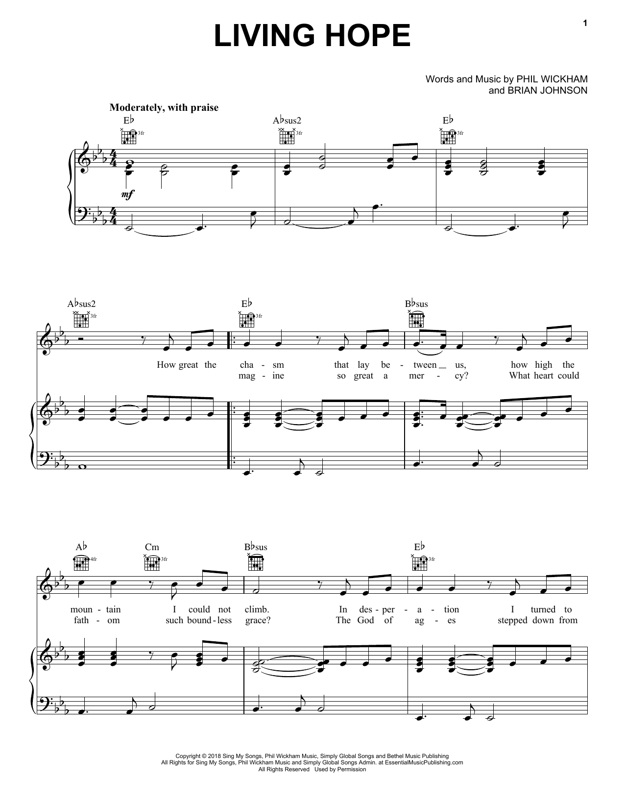 Phil Wickham Living Hope Sheet Music Notes & Chords for Clarinet Solo - Download or Print PDF