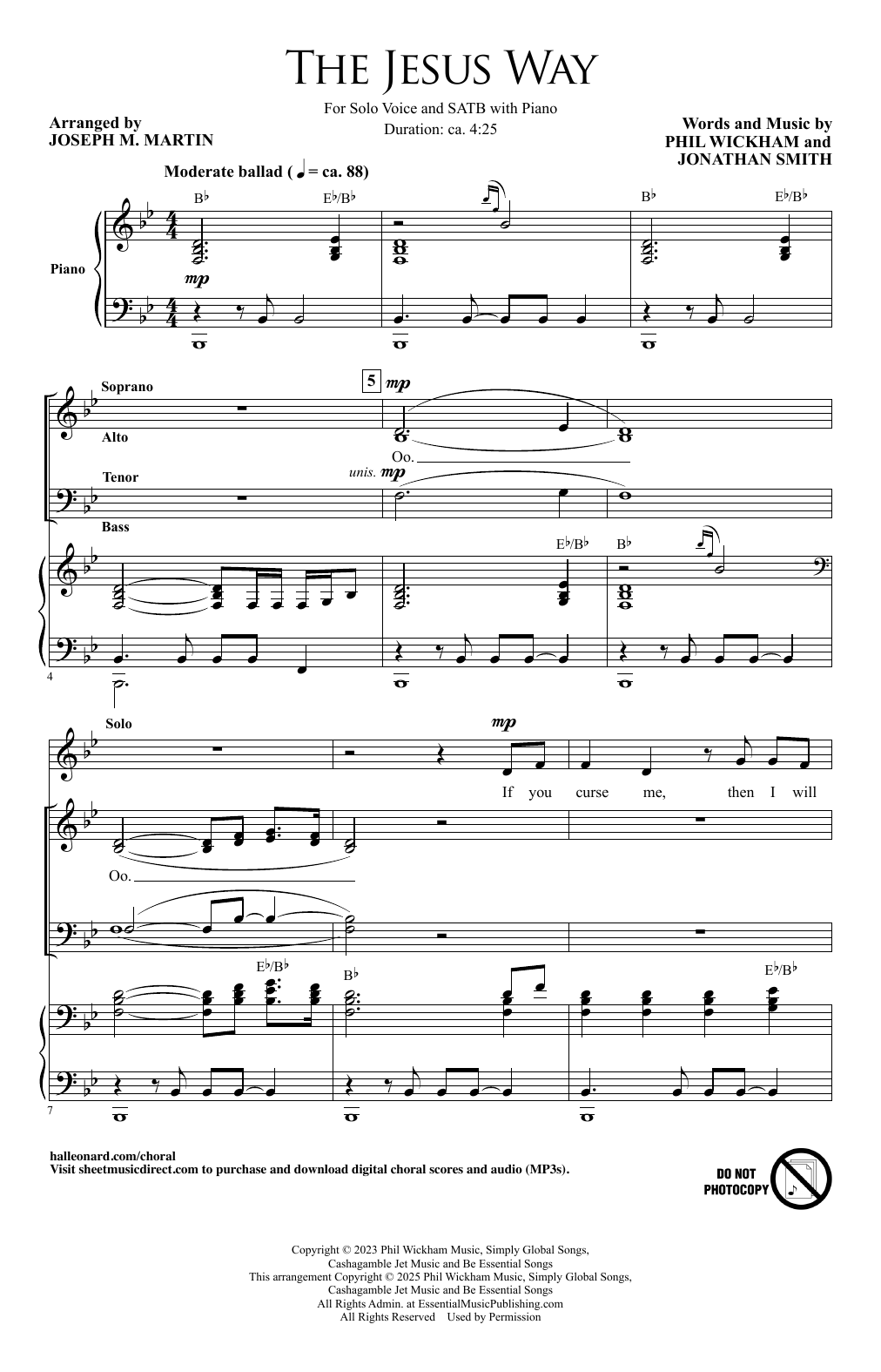 Phil Wickham The Jesus Way (arr. Joseph M. Martin) Sheet Music Notes & Chords for SATB Choir - Download or Print PDF Phil Wickham The Jesus Way (arr. Joseph M. Martin) Sheet Music Notes & Chords for SATB Choir - Download or Print PDF