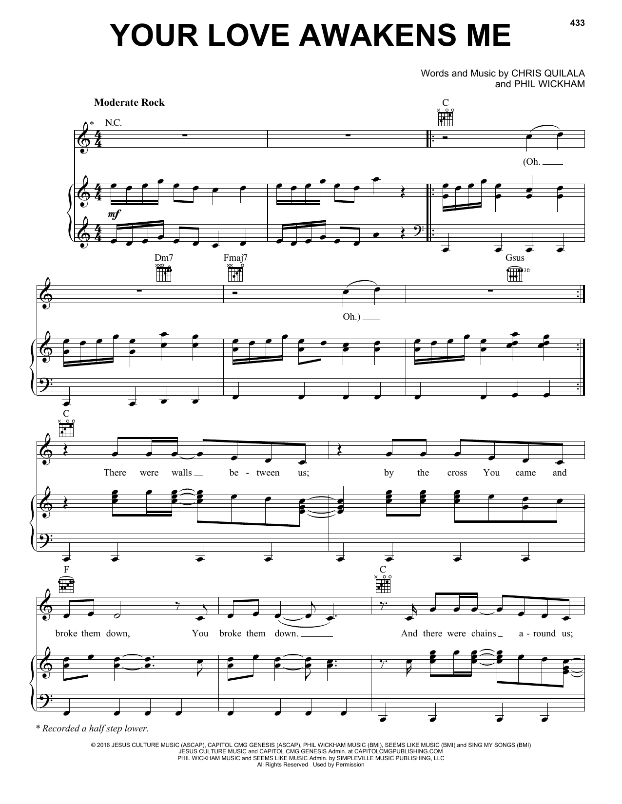 Phil Wickham Your Love Awakens Me Sheet Music Notes & Chords for Easy Piano - Download or Print PDF