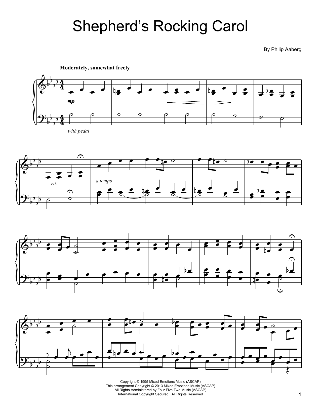Philip Aaberg Shepherd's Rocking Carol Sheet Music Notes & Chords for Piano - Download or Print PDF