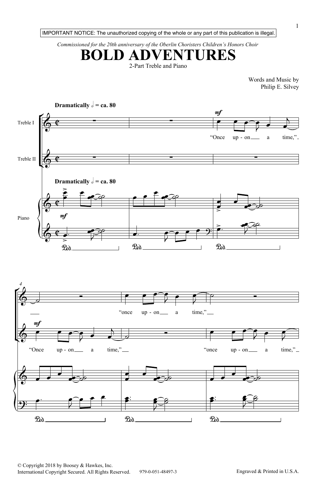 Philip E. Silvey Bold Adventures Sheet Music Notes & Chords for 2-Part Choir - Download or Print PDF