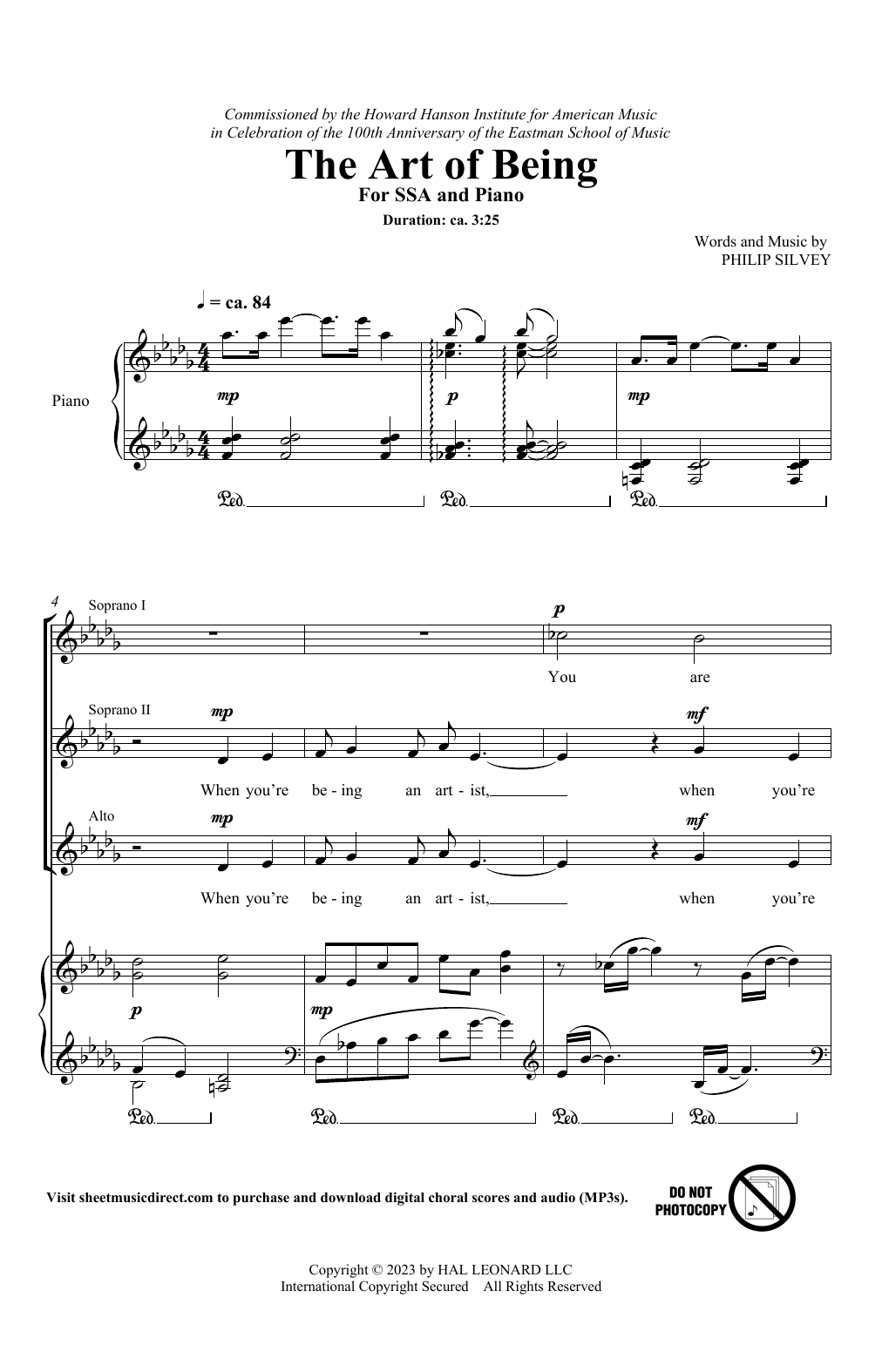 Philip E. Silvey The Art Of Being Sheet Music Notes & Chords for SATB Choir - Download or Print PDF