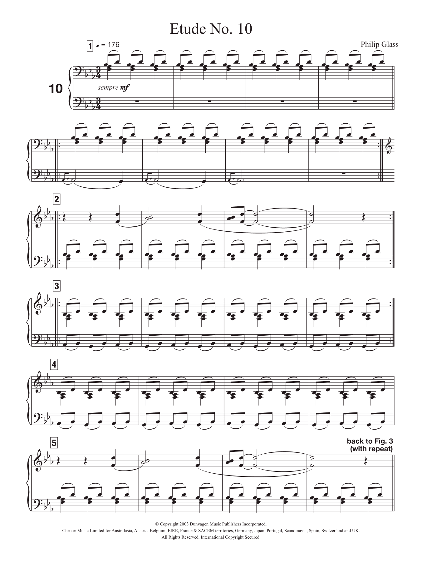 Philip Glass Etude No. 10 Sheet Music Notes & Chords for Piano - Download or Print PDF