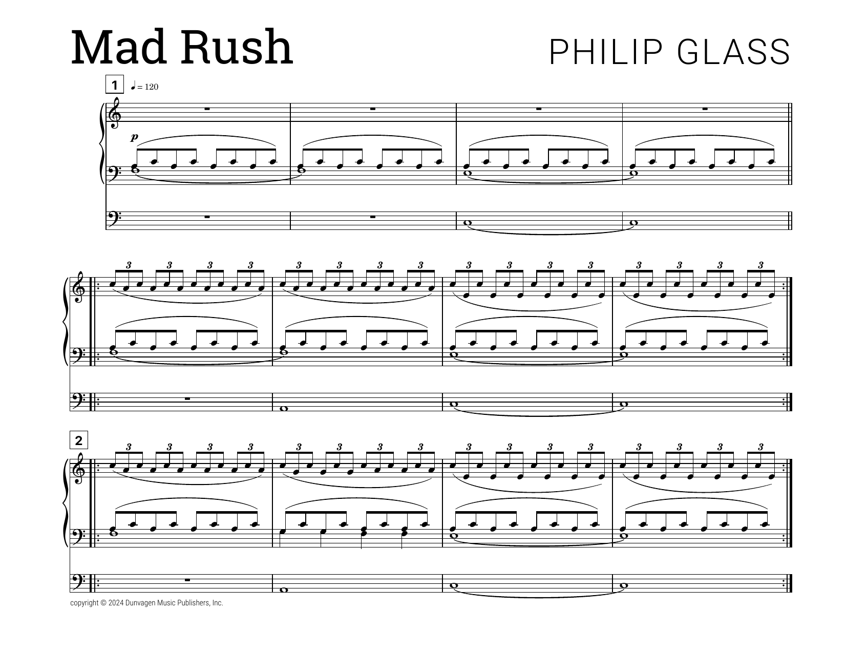 Philip Glass Mad Rush Sheet Music Notes & Chords for Organ - Download or Print PDF Philip Glass Mad Rush Sheet Music Notes & Chords for Organ - Download or Print PDF