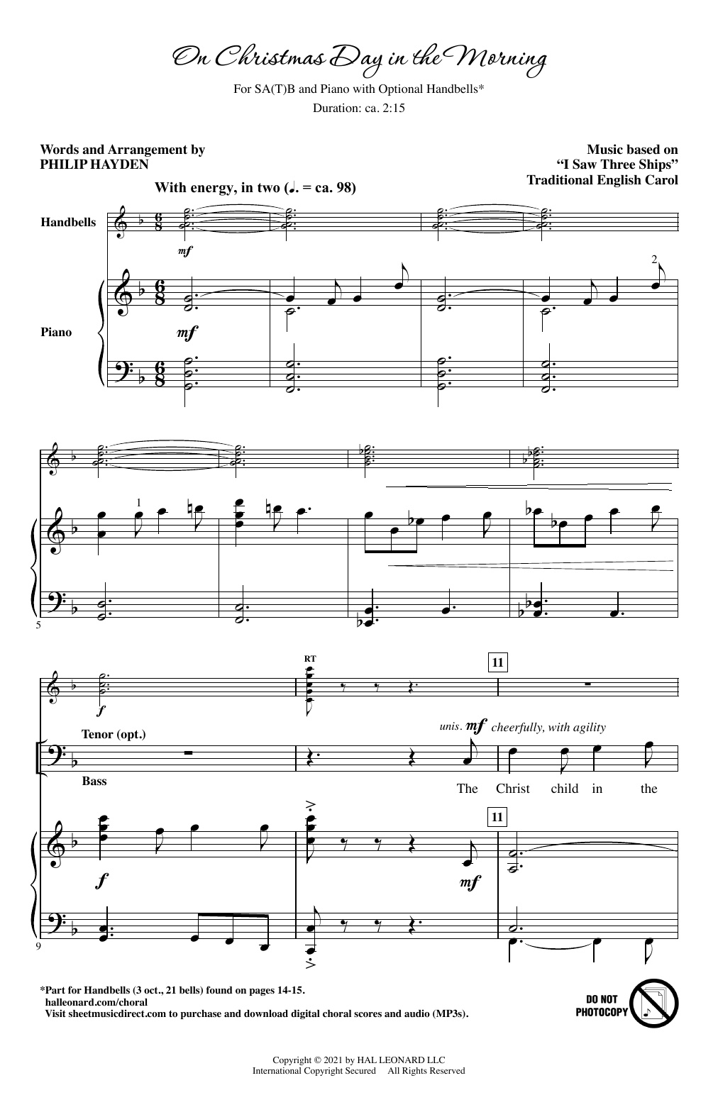 Philip Hayden On Christmas Day In The Morning Sheet Music Notes & Chords for SATB Choir - Download or Print PDF