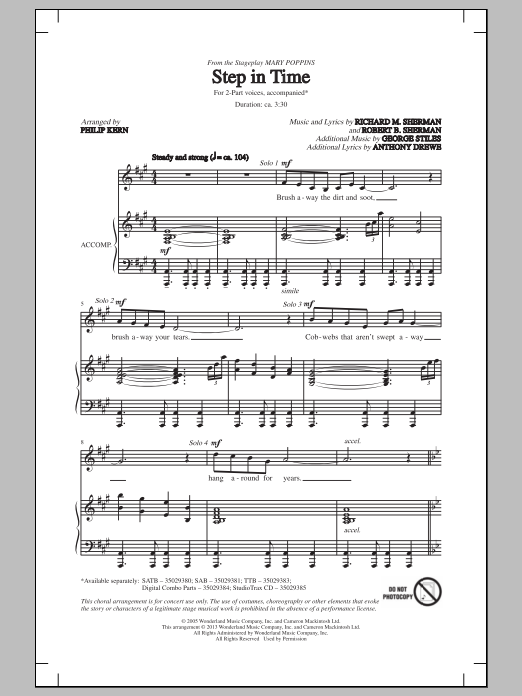 Philip Kern Step In Time Sheet Music Notes & Chords for 2-Part Choir - Download or Print PDF