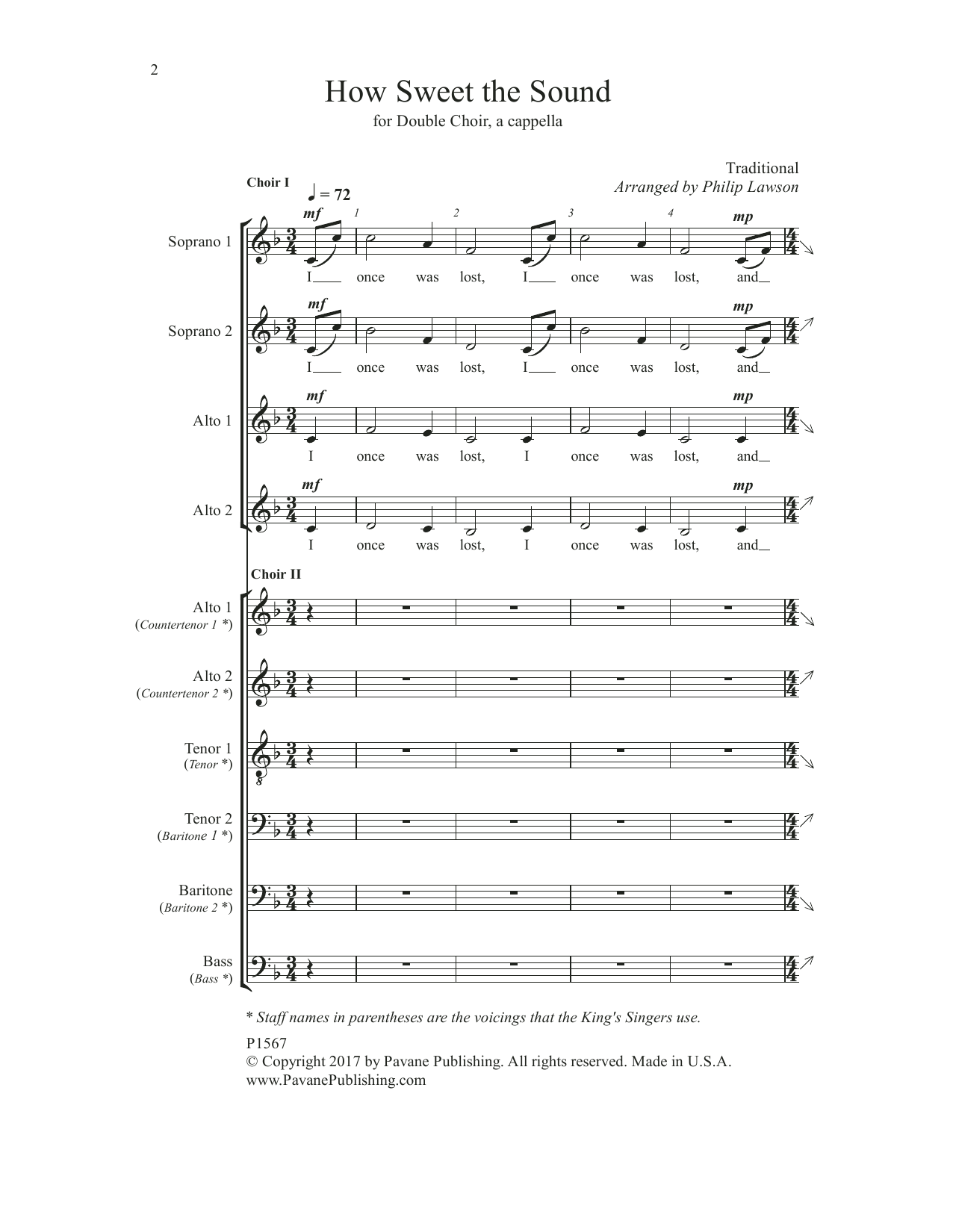 Philip Lawson How Sweet the Sound Sheet Music Notes & Chords for Choral - Download or Print PDF