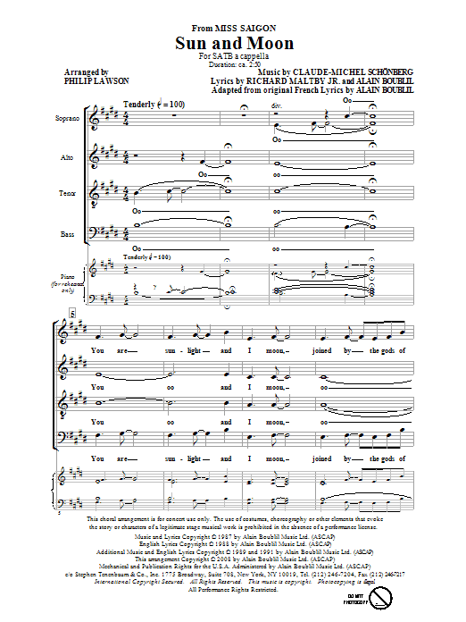 Philip Lawson Sun And Moon Sheet Music Notes & Chords for SATB - Download or Print PDF