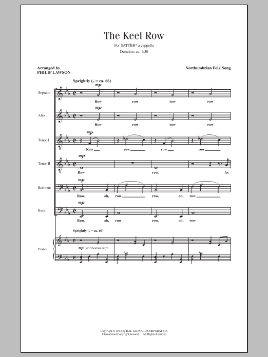 Philip Lawson The Keel Row Sheet Music Notes & Chords for SATB - Download or Print PDF