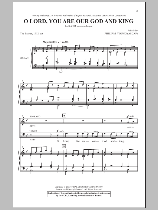 Philip M. Young O Lord, You Are Our God And King Sheet Music Notes & Chords for SATB - Download or Print PDF