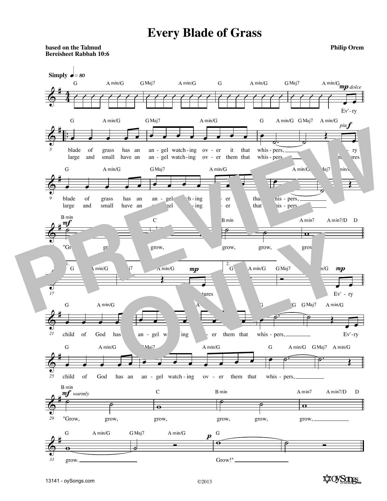 Philip Orem Every Blade Of Grass Sheet Music Notes & Chords for SATB Choir - Download or Print PDF