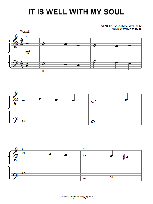 Philip Bliss It Is Well With My Soul Sheet Music Notes & Chords for SPREP - Download or Print PDF