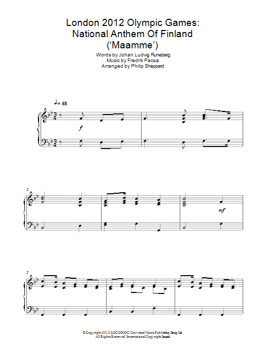 Philip Sheppard Maamme Sheet Music Notes & Chords for Piano - Download or Print PDF
