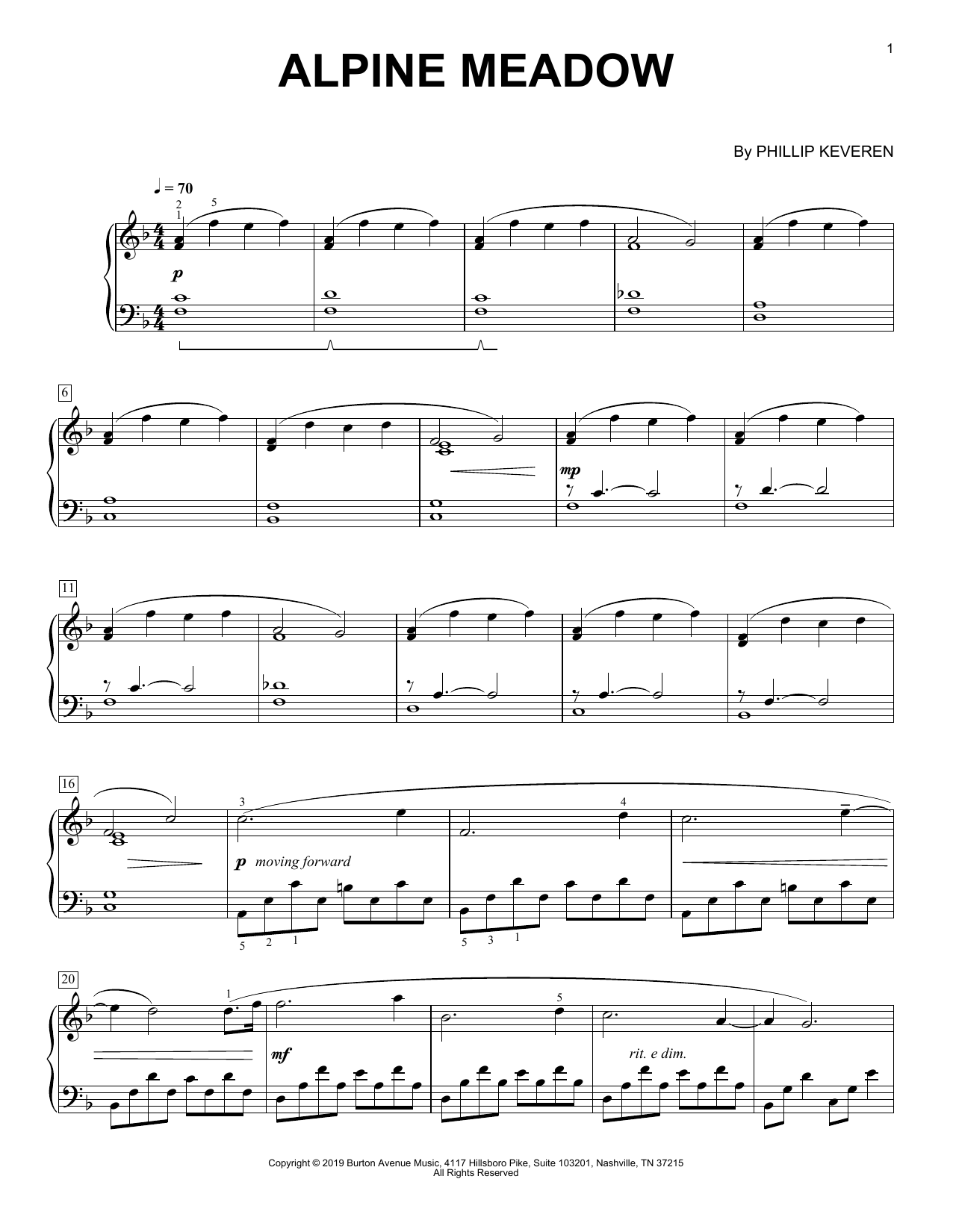 Phillip Keveren Alpine Meadow Sheet Music Notes & Chords for Piano Solo - Download or Print PDF