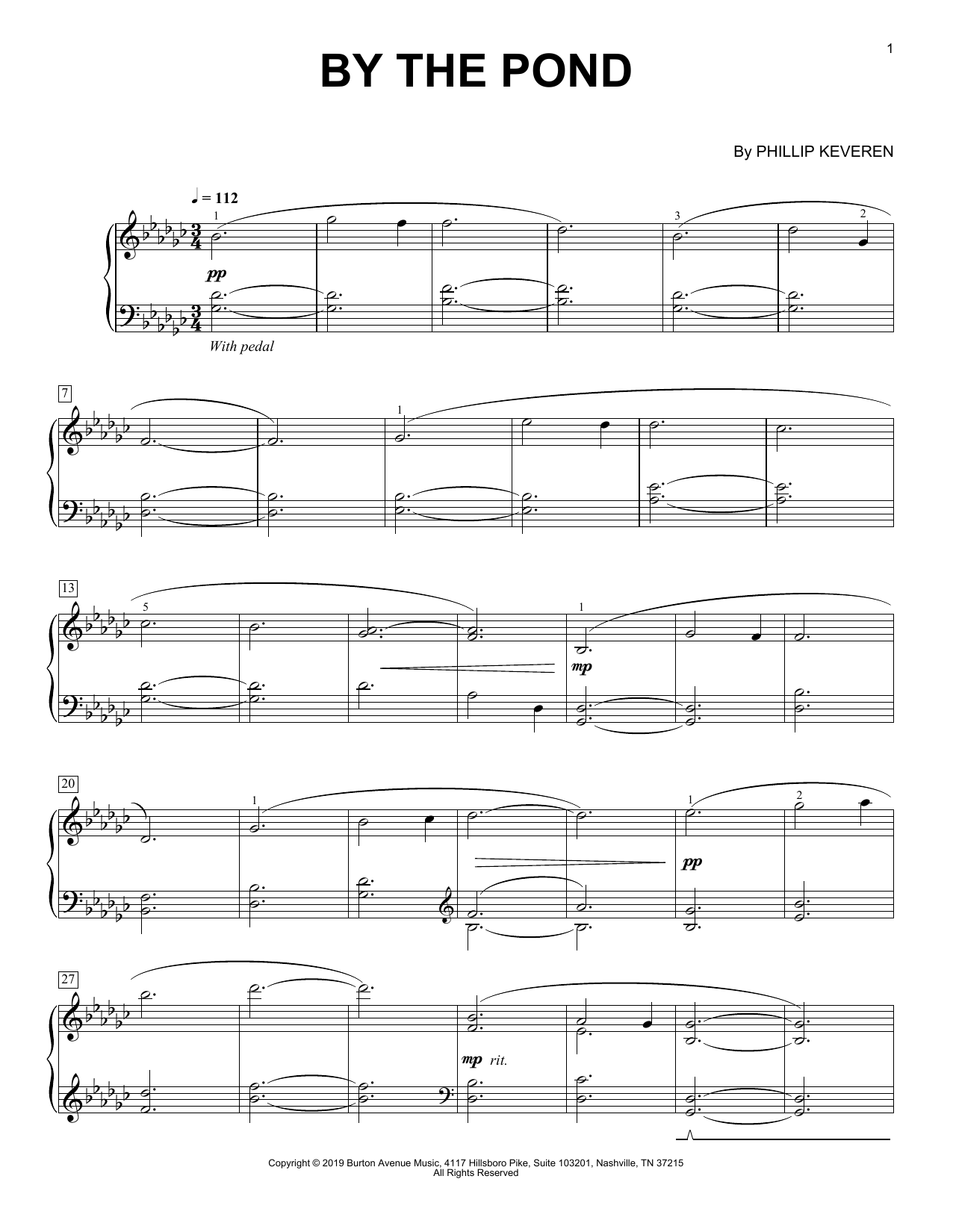 Phillip Keveren By The Pond Sheet Music Notes & Chords for Piano Solo - Download or Print PDF