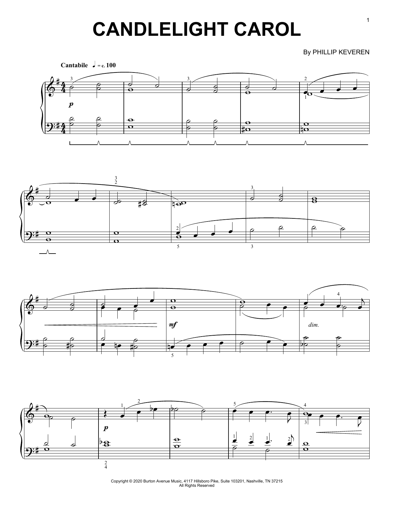 Phillip Keveren Candlelight Carol Sheet Music Notes & Chords for Piano Solo - Download or Print PDF